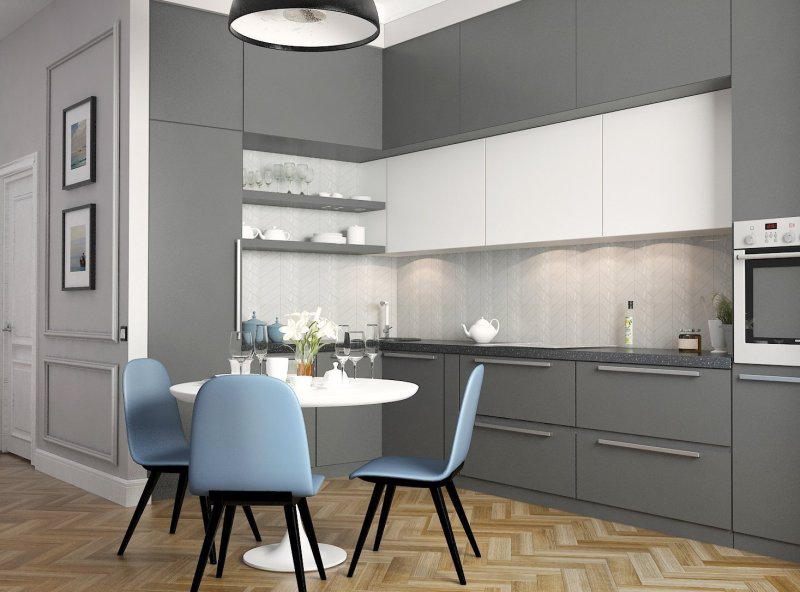 Gray kitchen in a modern style