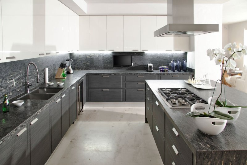 Kitchen White Gray graphite