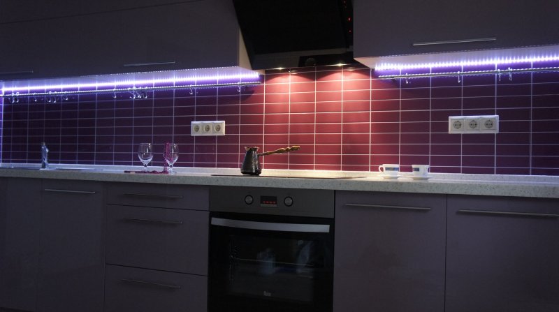 LED backlighting kitchen