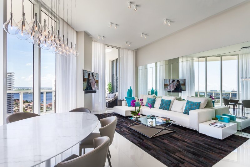 Living room with panoramic windows