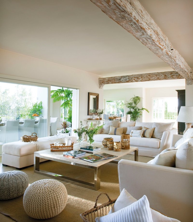 Interiors of the living room in a country house