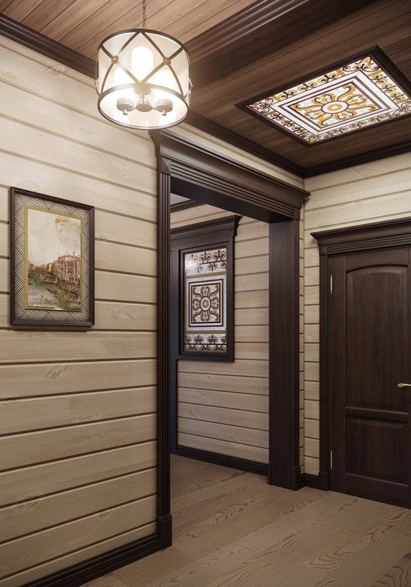 Hallway in a wooden house