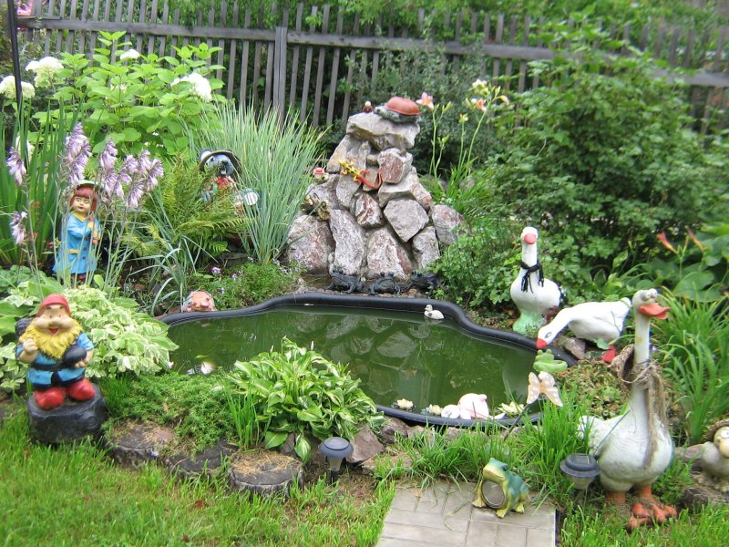 Figures for the pond in the country