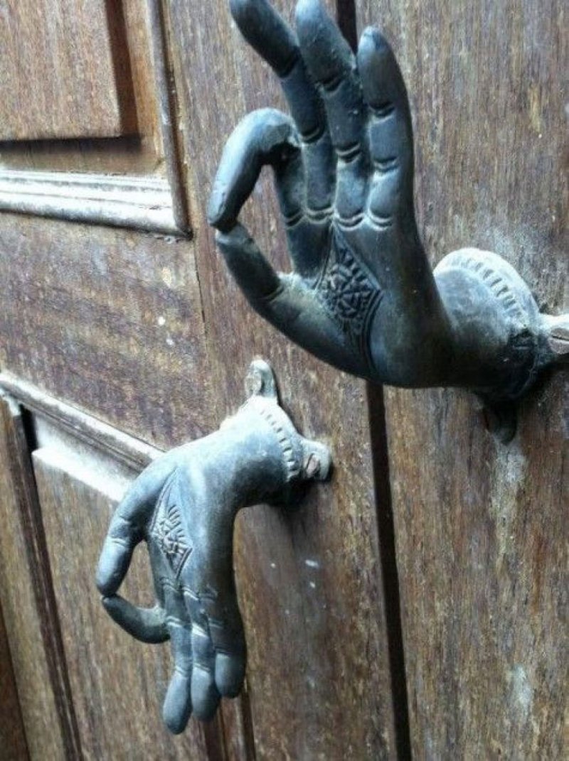 Unusual door handles