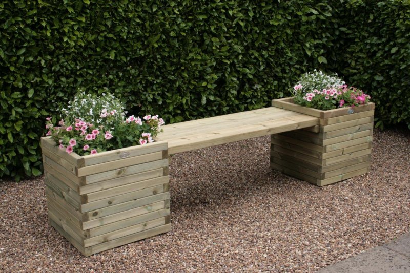 Wooden flower beds