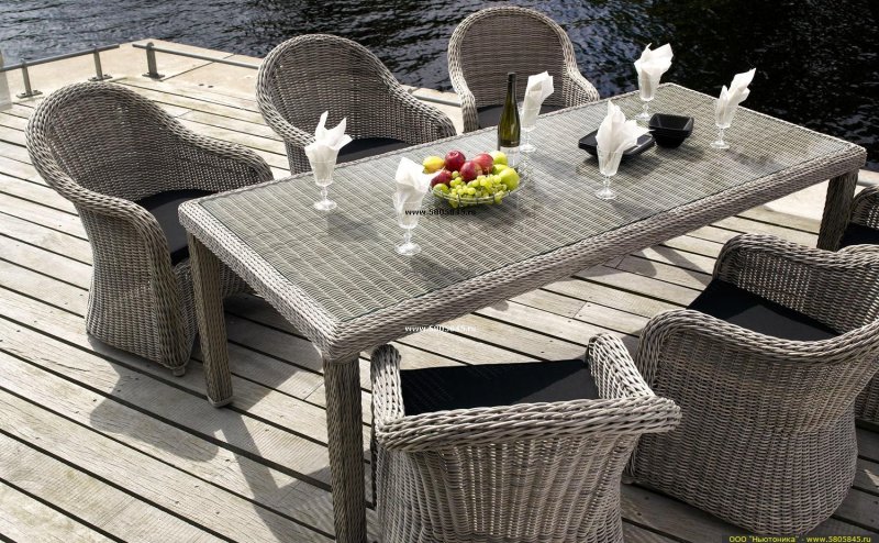 Wicker furniture made of artificial rattan