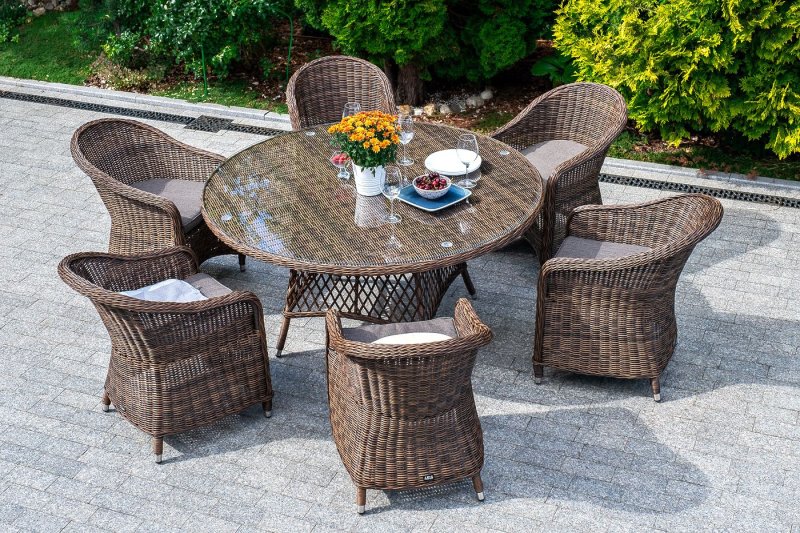 Rattan wicker table