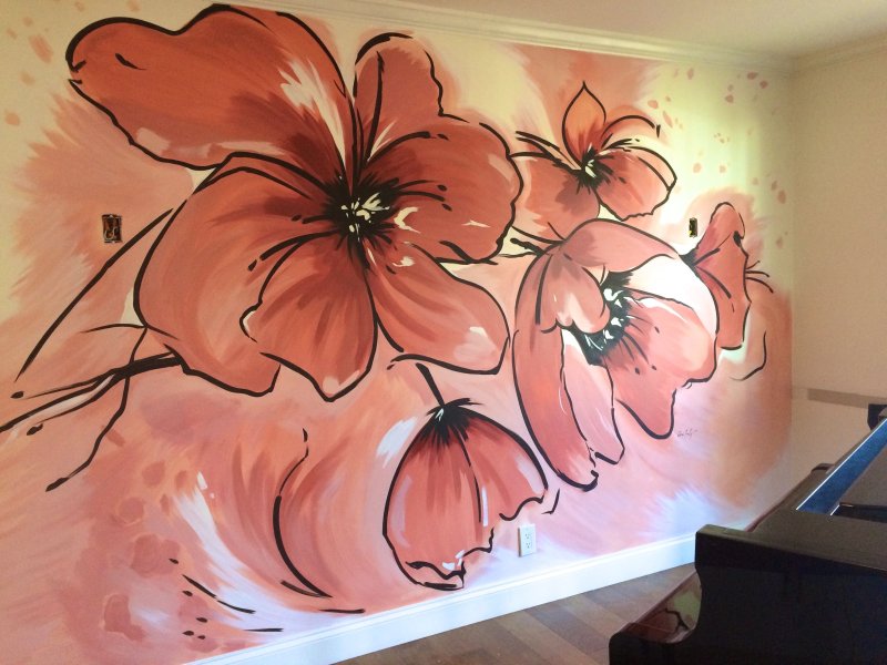 Wall painting flowers