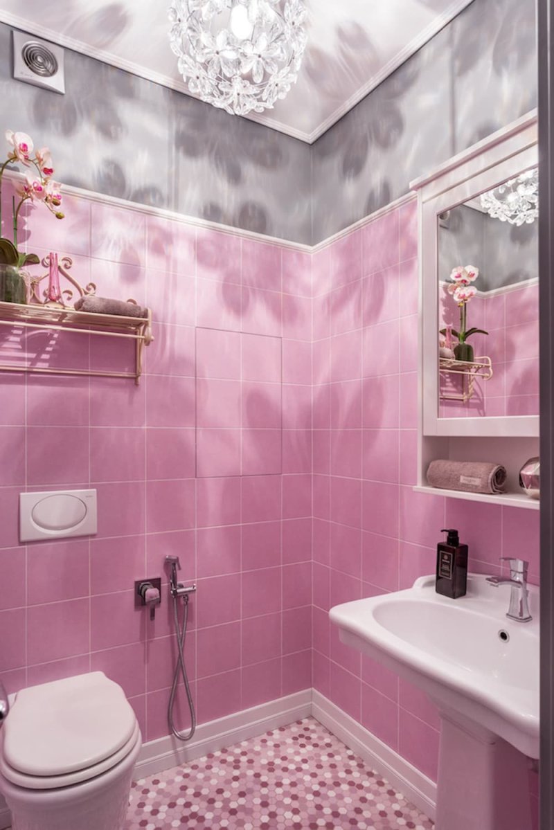 Pink tile for bathroom