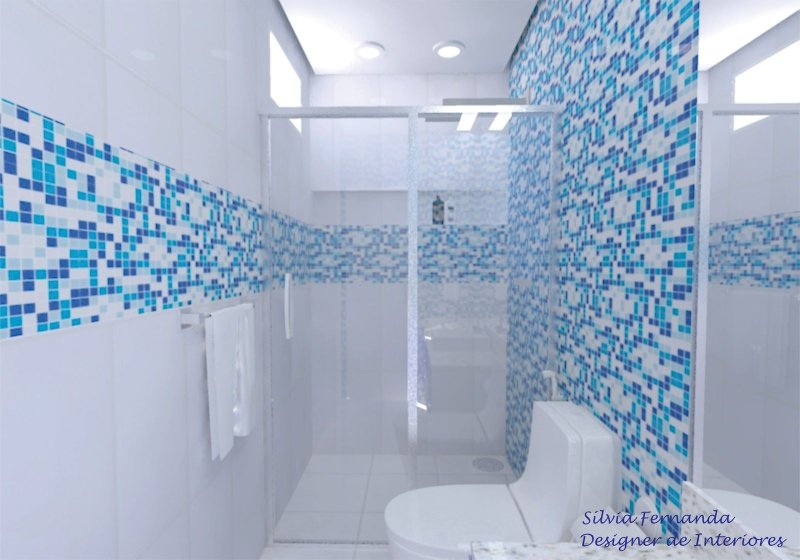 Blue mosaic in the bathroom