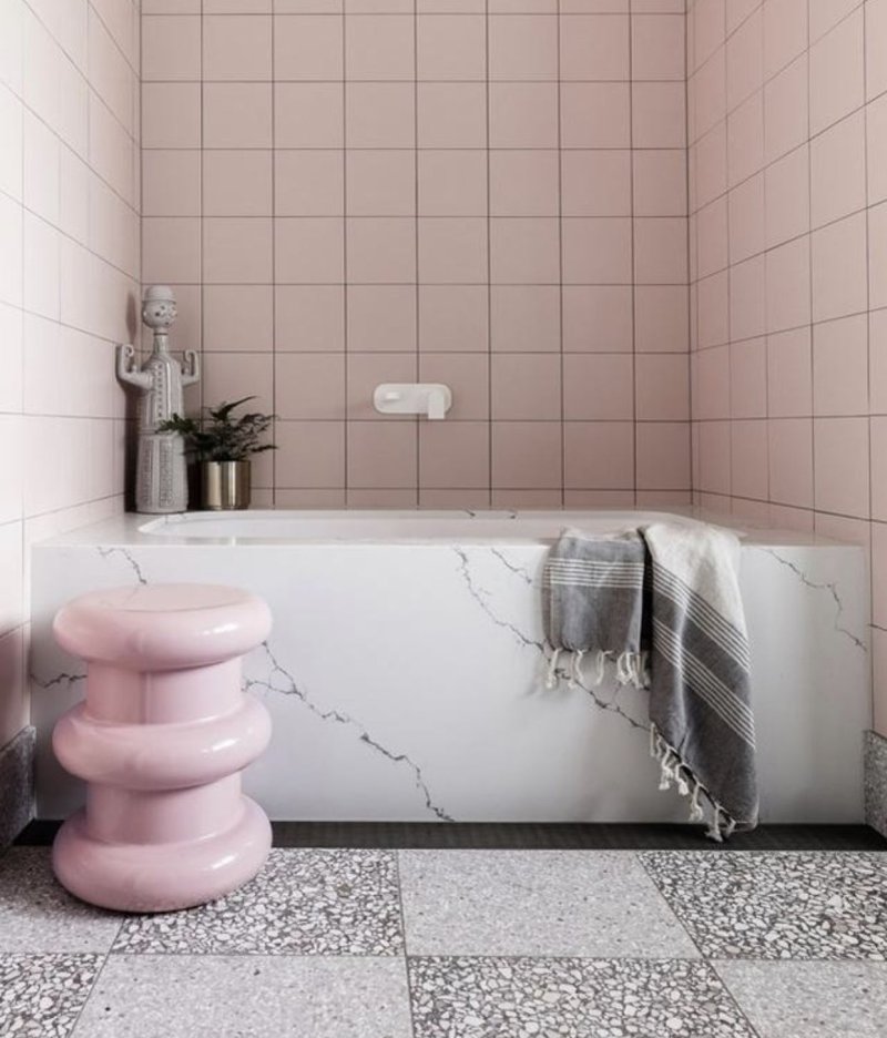 Pink tile for bathroom