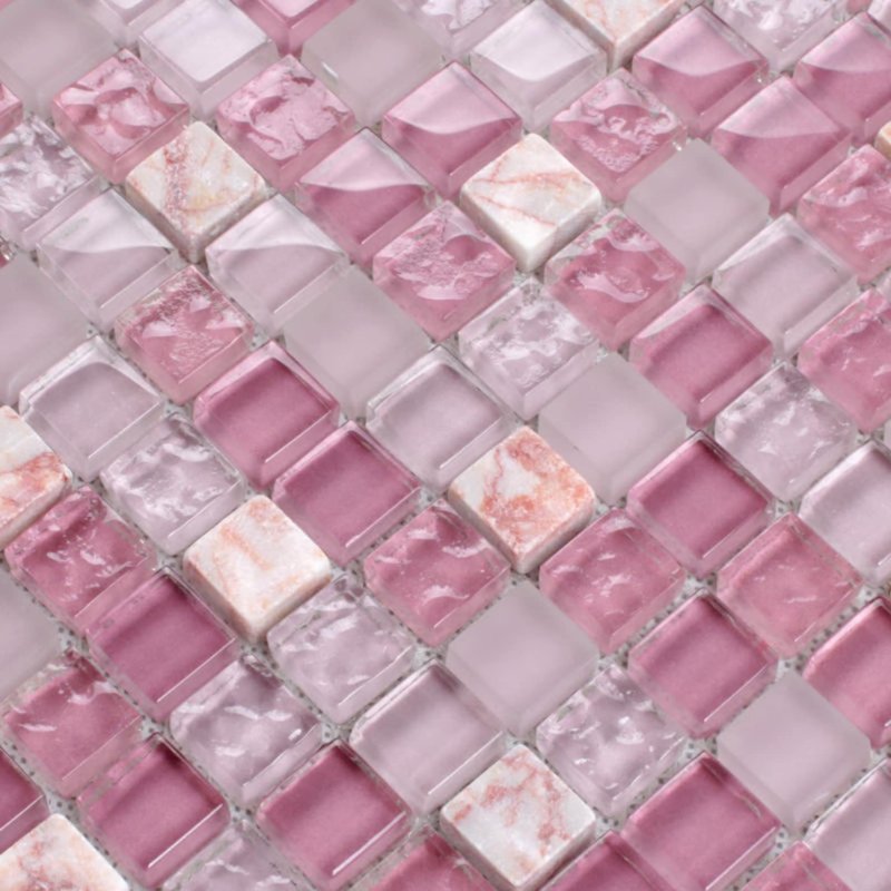 Mosaic tile is pink