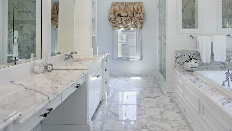 Bathroom with marble tiles