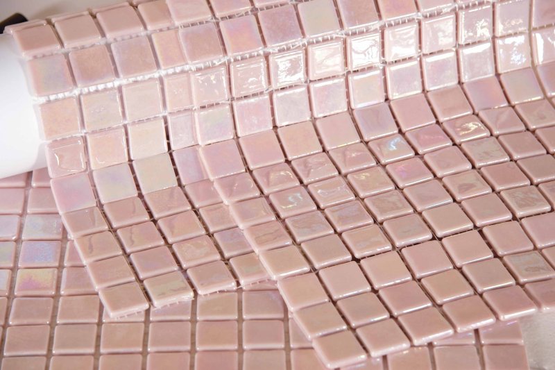 Mosaic tile is pink