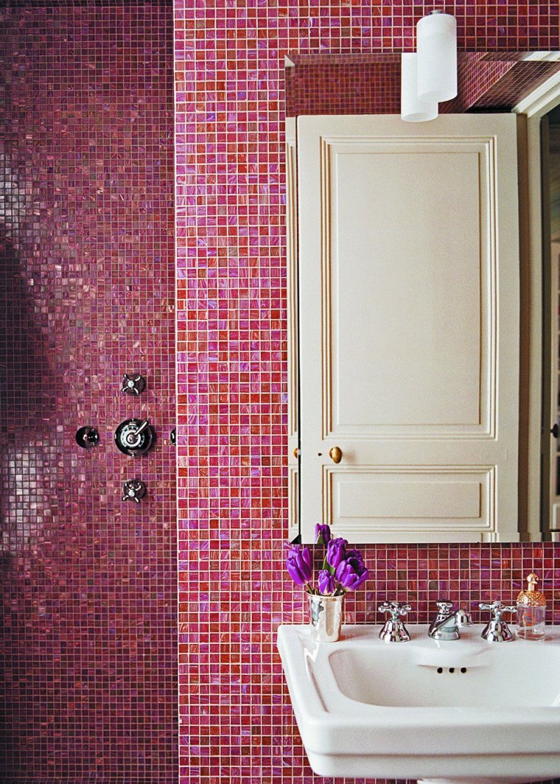 Pink mosaic for the bathroom