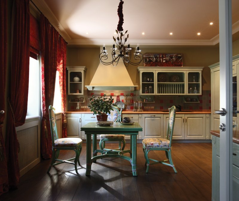 English style in the interior of the kitchen