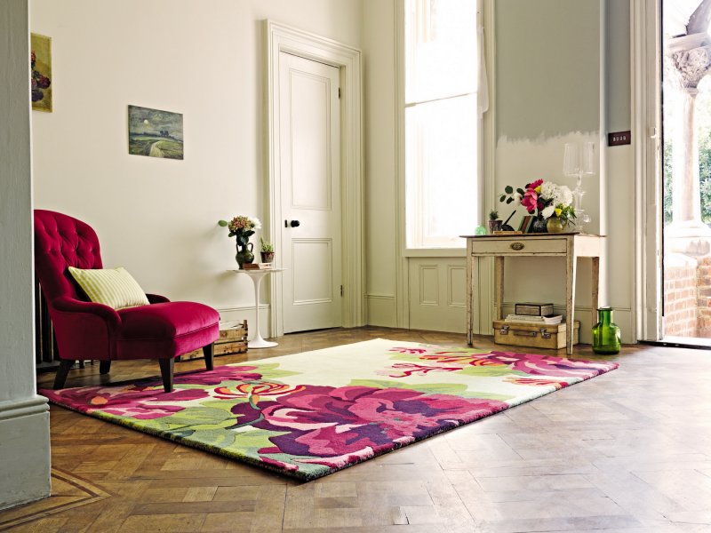 Fashionable carpets on the floor