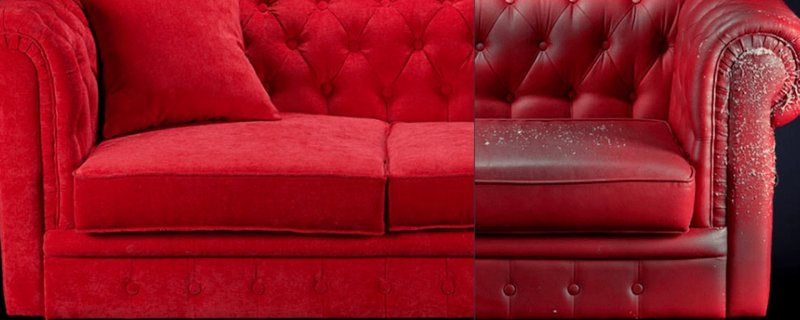 The sofa Chester is red