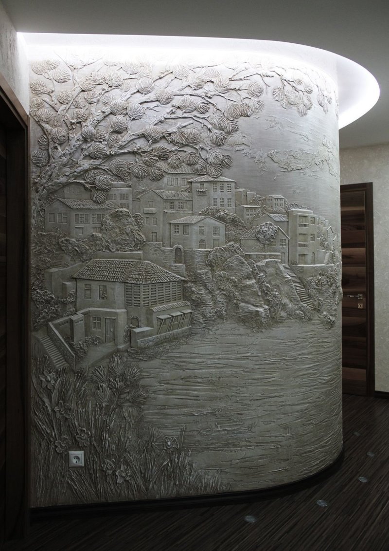 Decorative plaster bas -relief