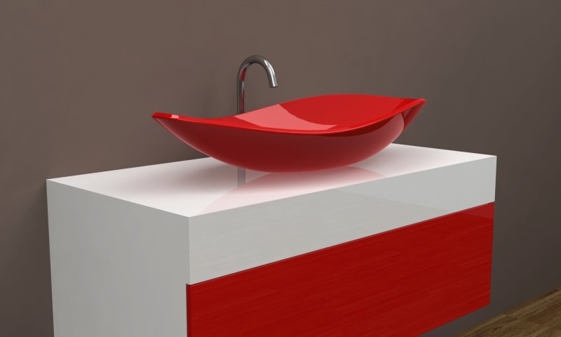 The sink is modern