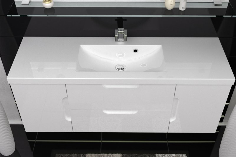 A sink with a cabinet