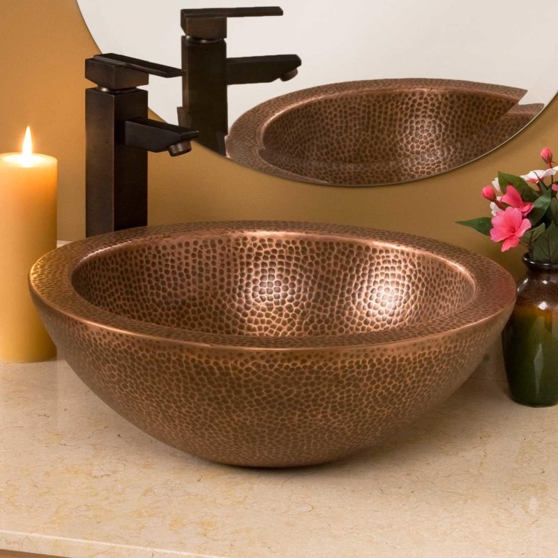 The shells of the bowl are copper