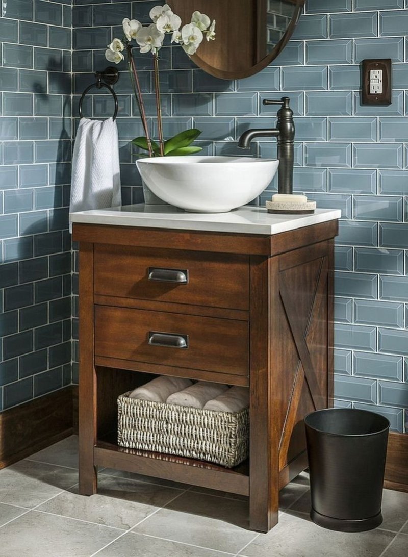 Wooden cabinet under the sink