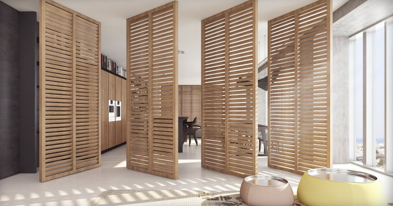 Blind wooden doors in the interior