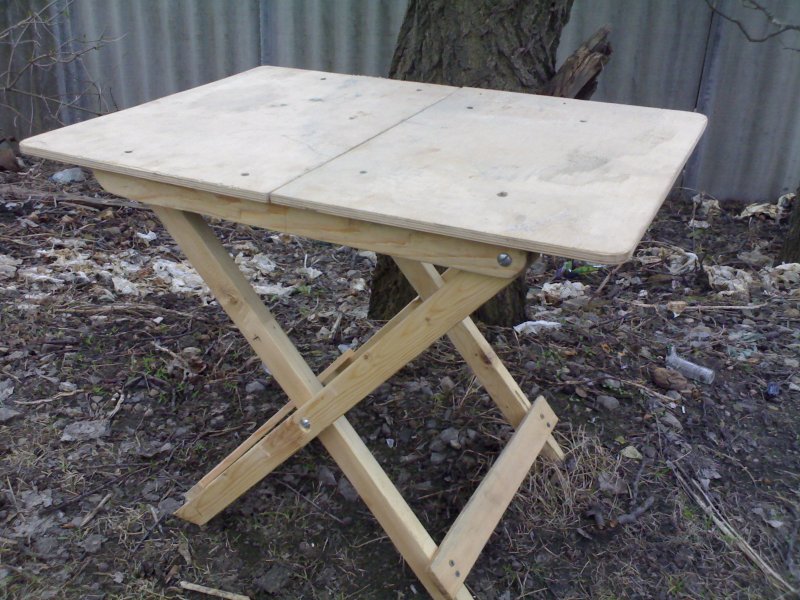 Homemade folding table