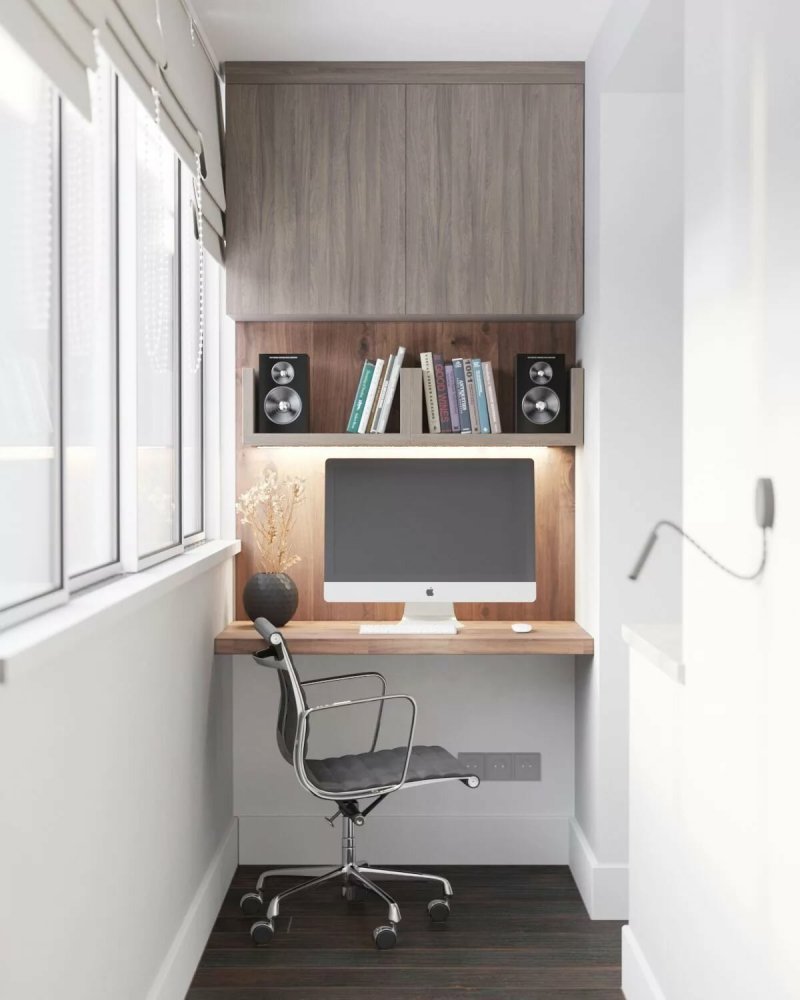 Computer table on the balcony