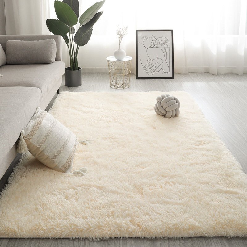 White plush carpet