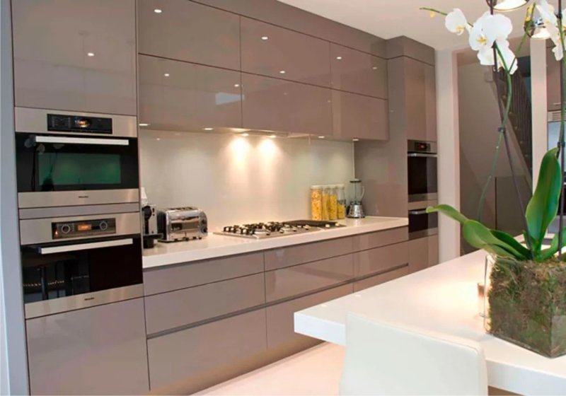 Beige kitchens in a modern style