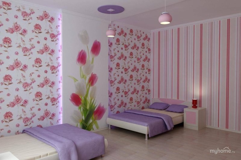 Room with different wallpaper