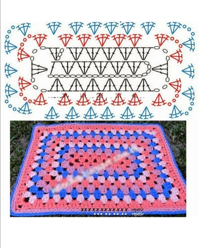 Rectangular rug Crochet Scheme