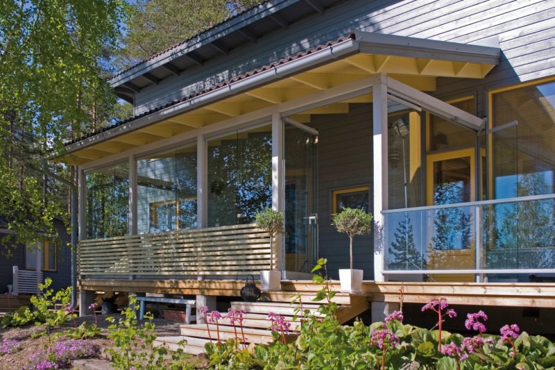 Glazed veranda in a private house