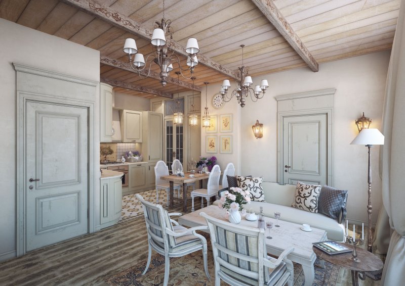 Interior in Provence style in a country house