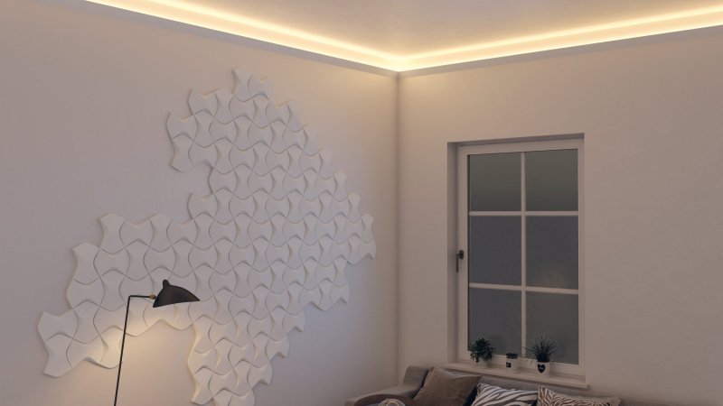 Ceiling baseboard with backlight