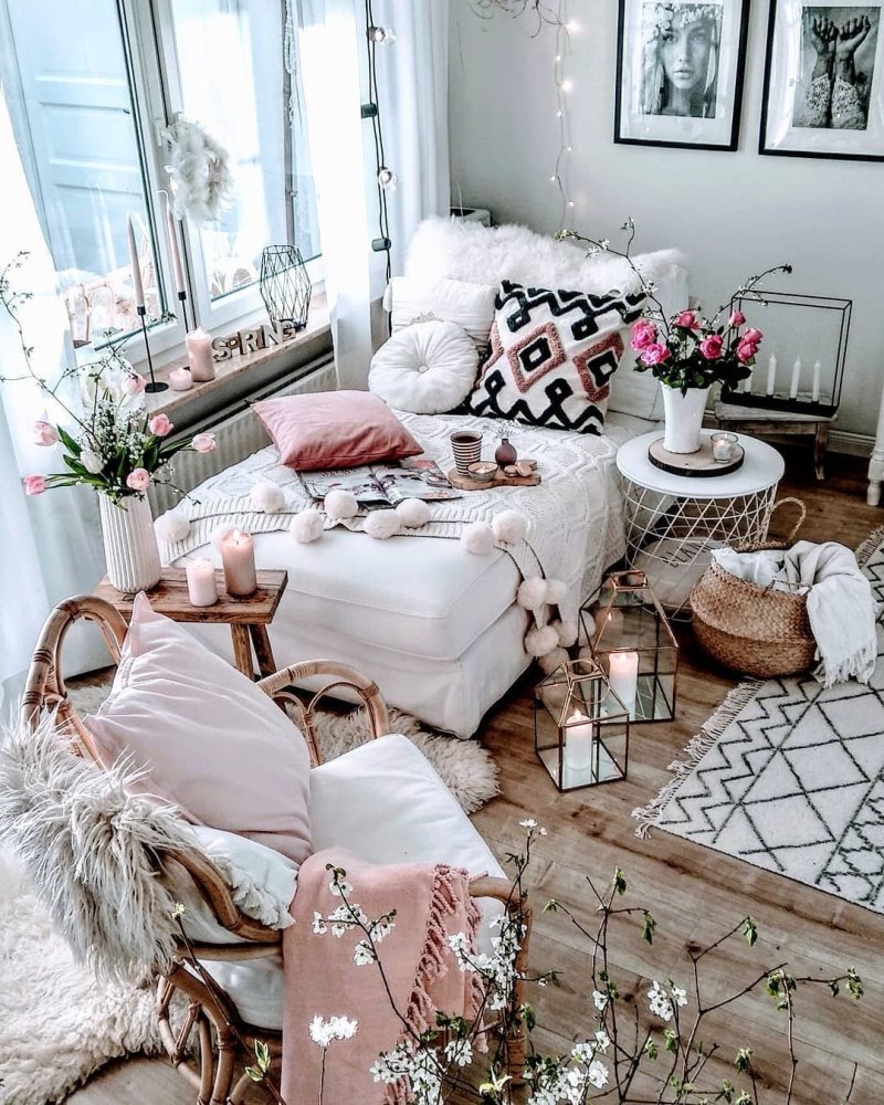 Boho glamur style interior