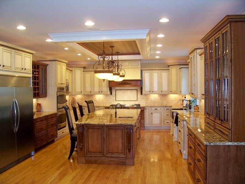 The ceiling of the kitchen