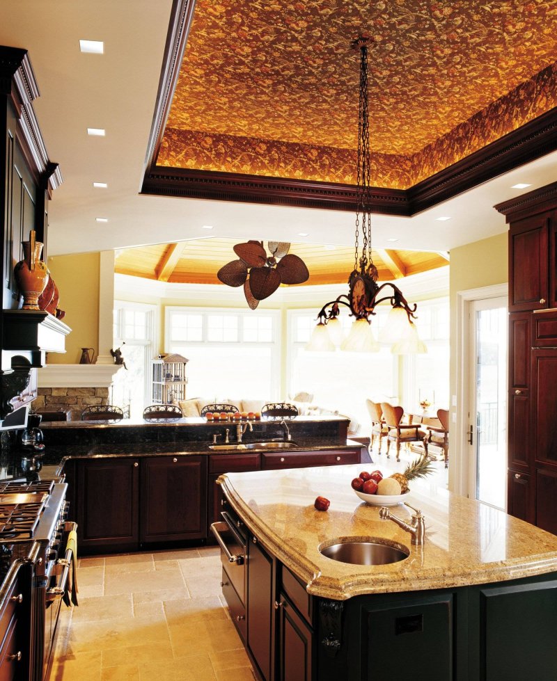 Ceiling in the kitchen