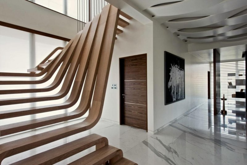 The modern design of the stairs