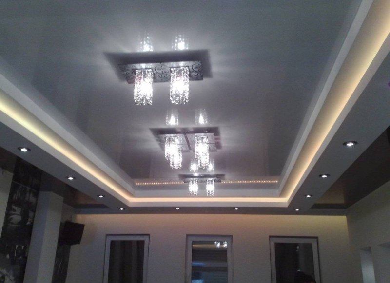 Three -level drywall ceilings with backlight