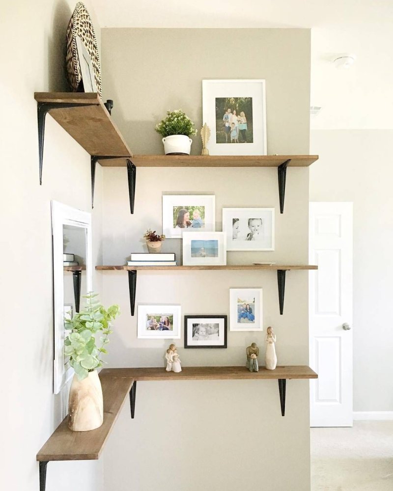 Wall shelves in the interior