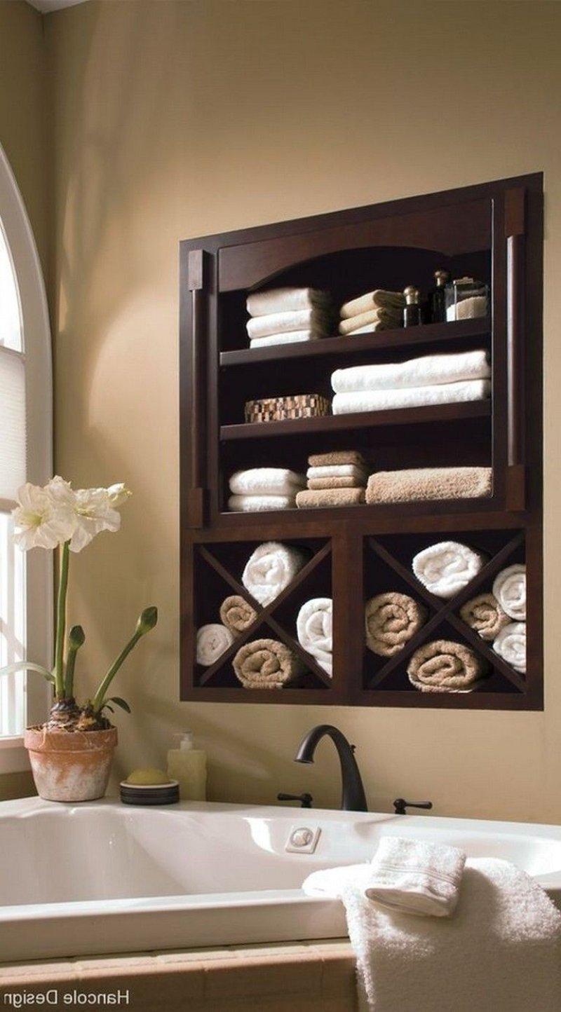 Shelf for towels in the bathroom