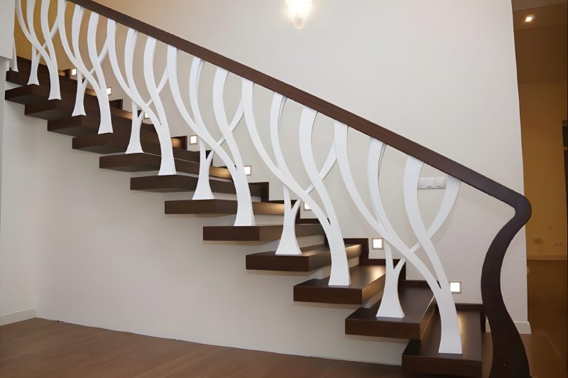 Wooden railing for stairs