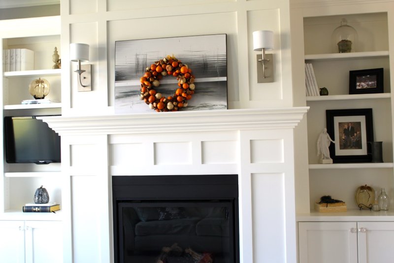 Shelf above the fireplace