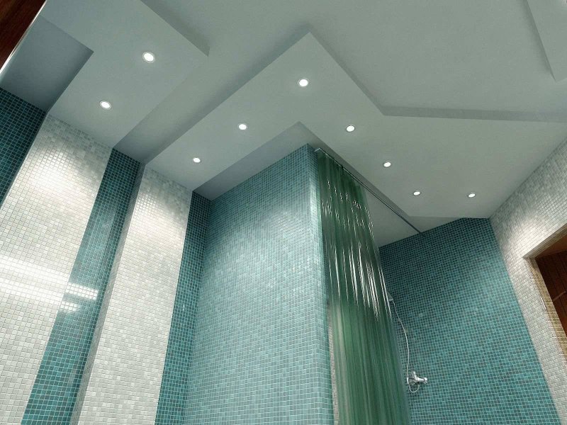 Ceiling finishing in the bathroom