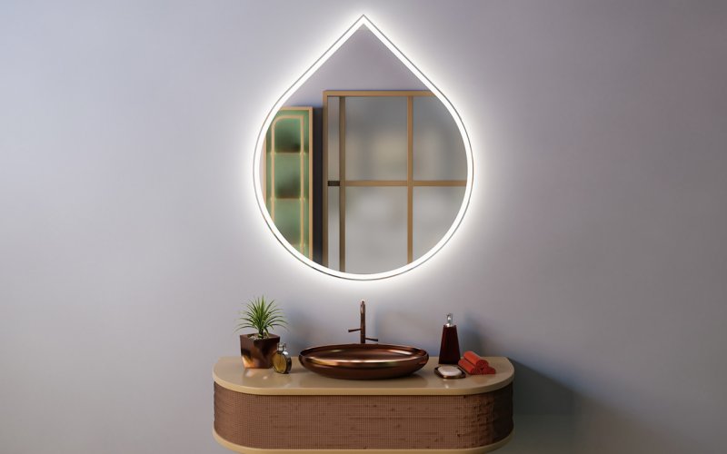 Round mirror with backlight