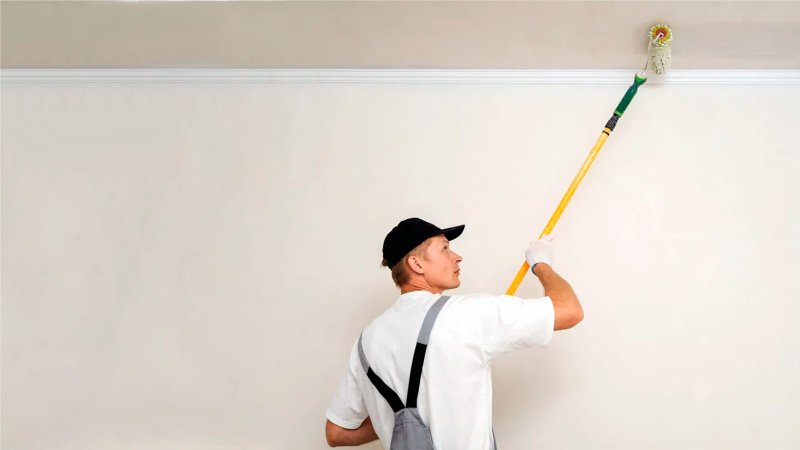 Ceiling painted with water -based paint