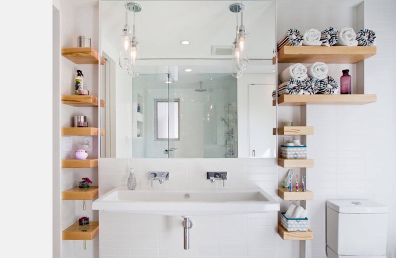 Shelves in the bathroom